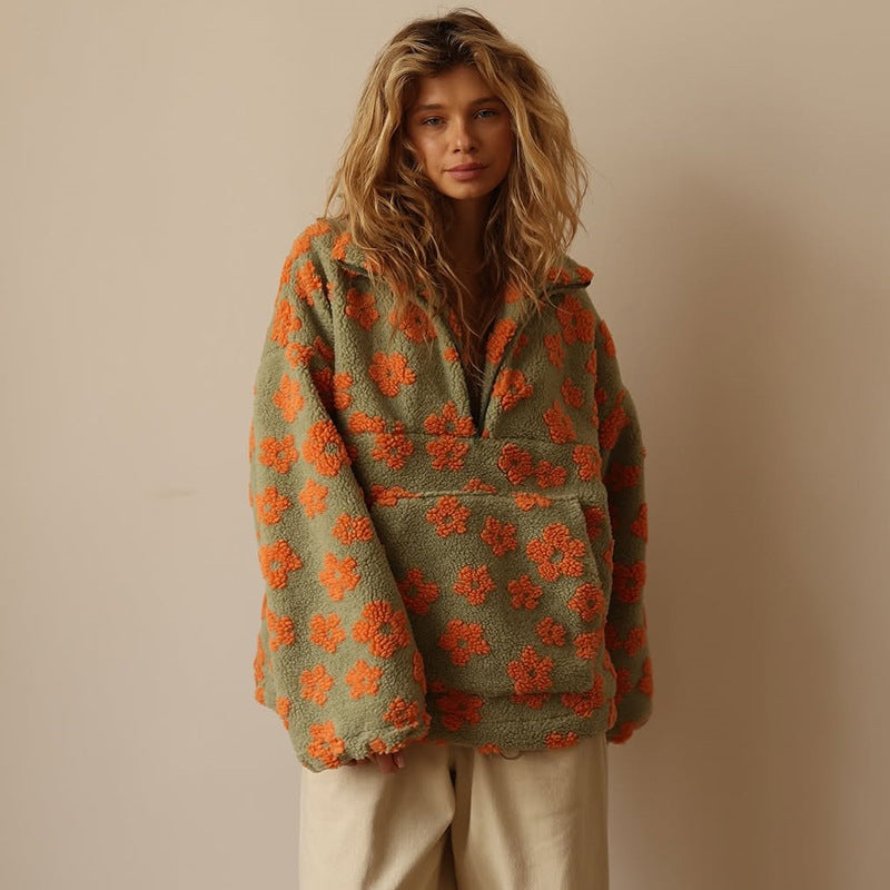 Sandra™ | Pull Sherpa d'inspiration Bohème