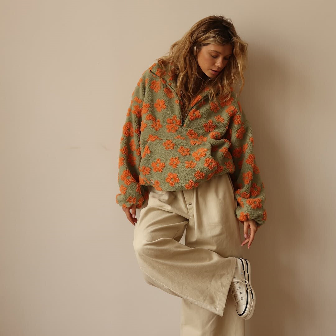 Sandra™ | Pull Sherpa d'inspiration Bohème