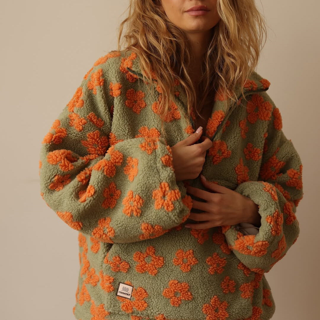 Sandra™ | Pull Sherpa d'inspiration Bohème