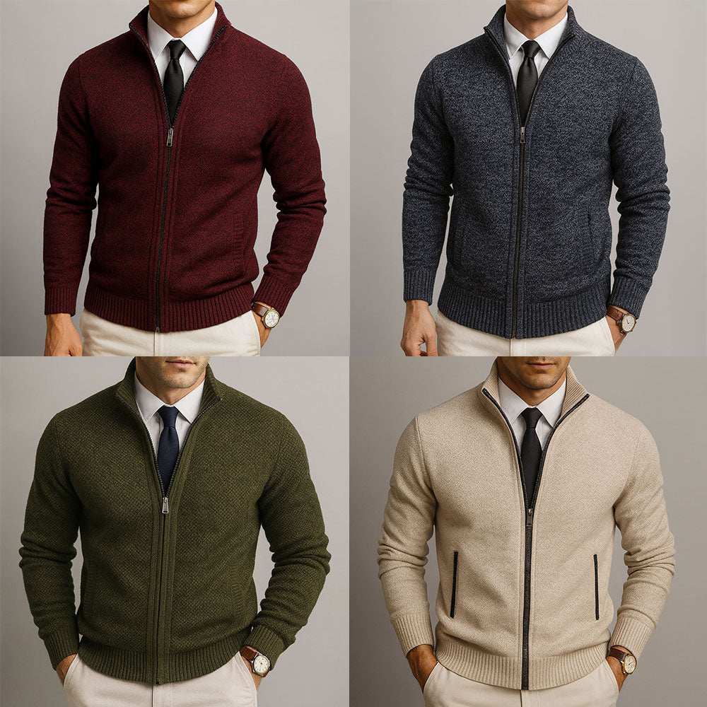 Adrien | Cardigan Zippé En Laine Mérinos