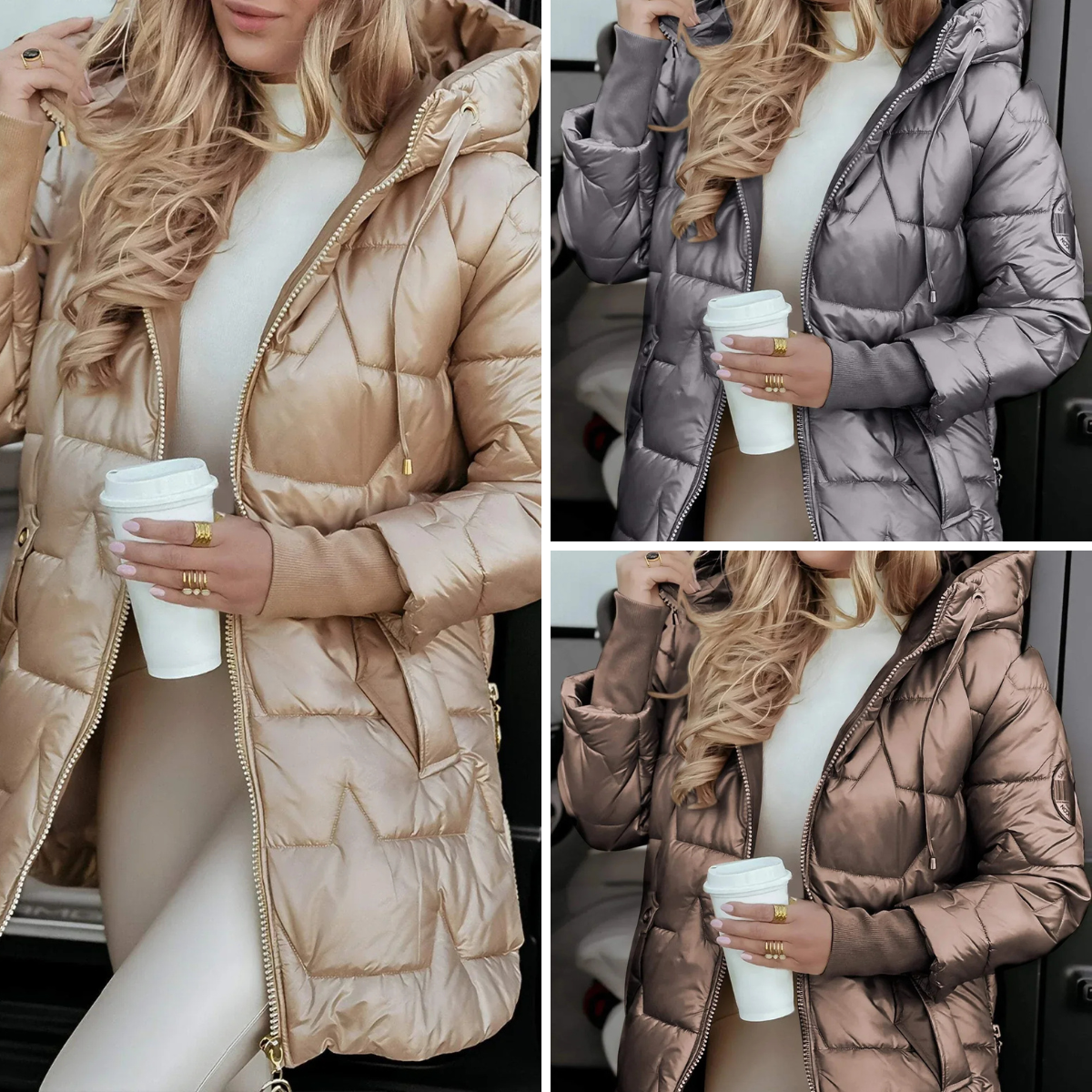 Clémence™ | Manteau d'hiver élégant avec capuche et rembourrage